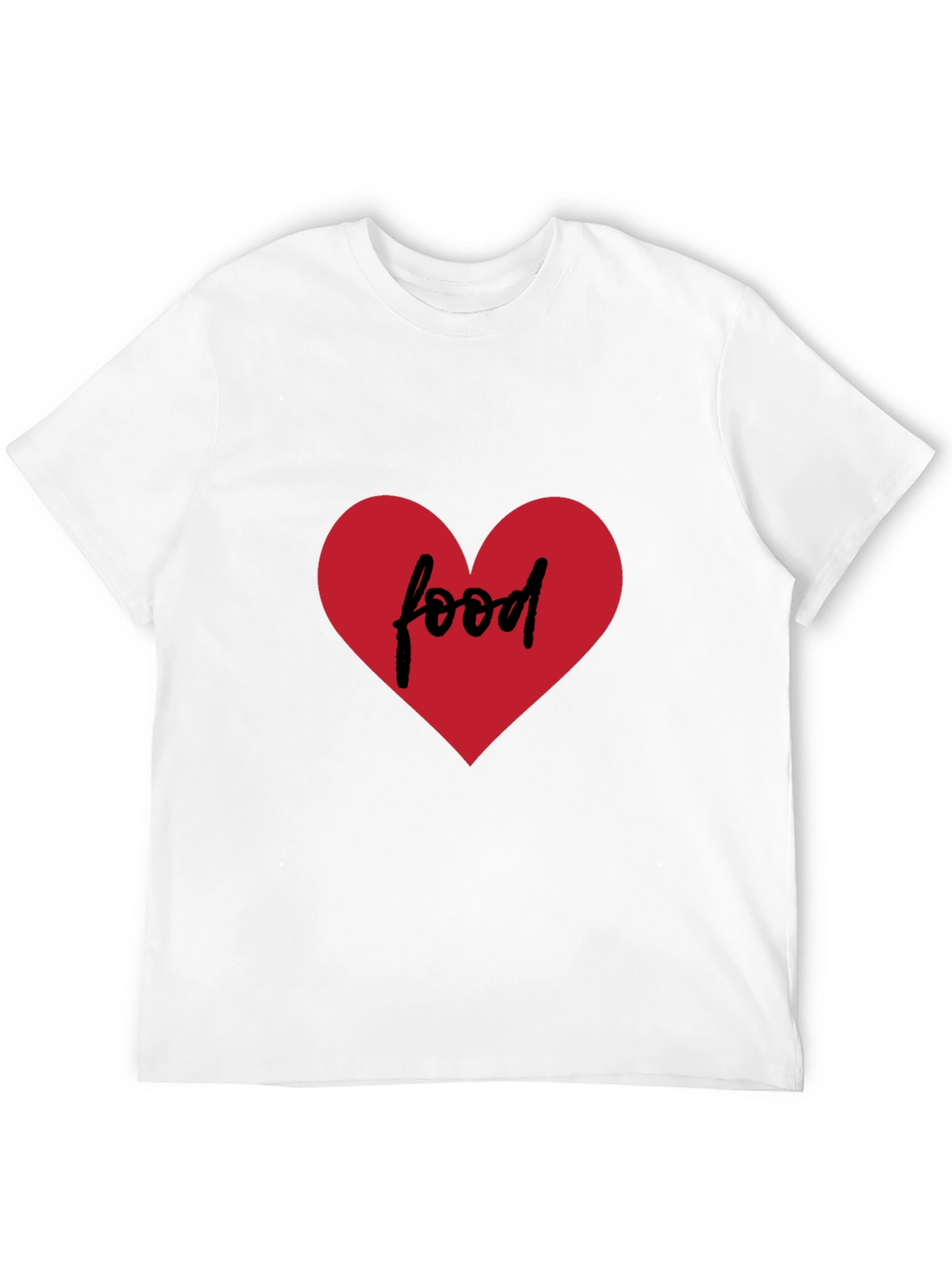 Food Lovers Tee - Heart Graphic Black T-Shirt