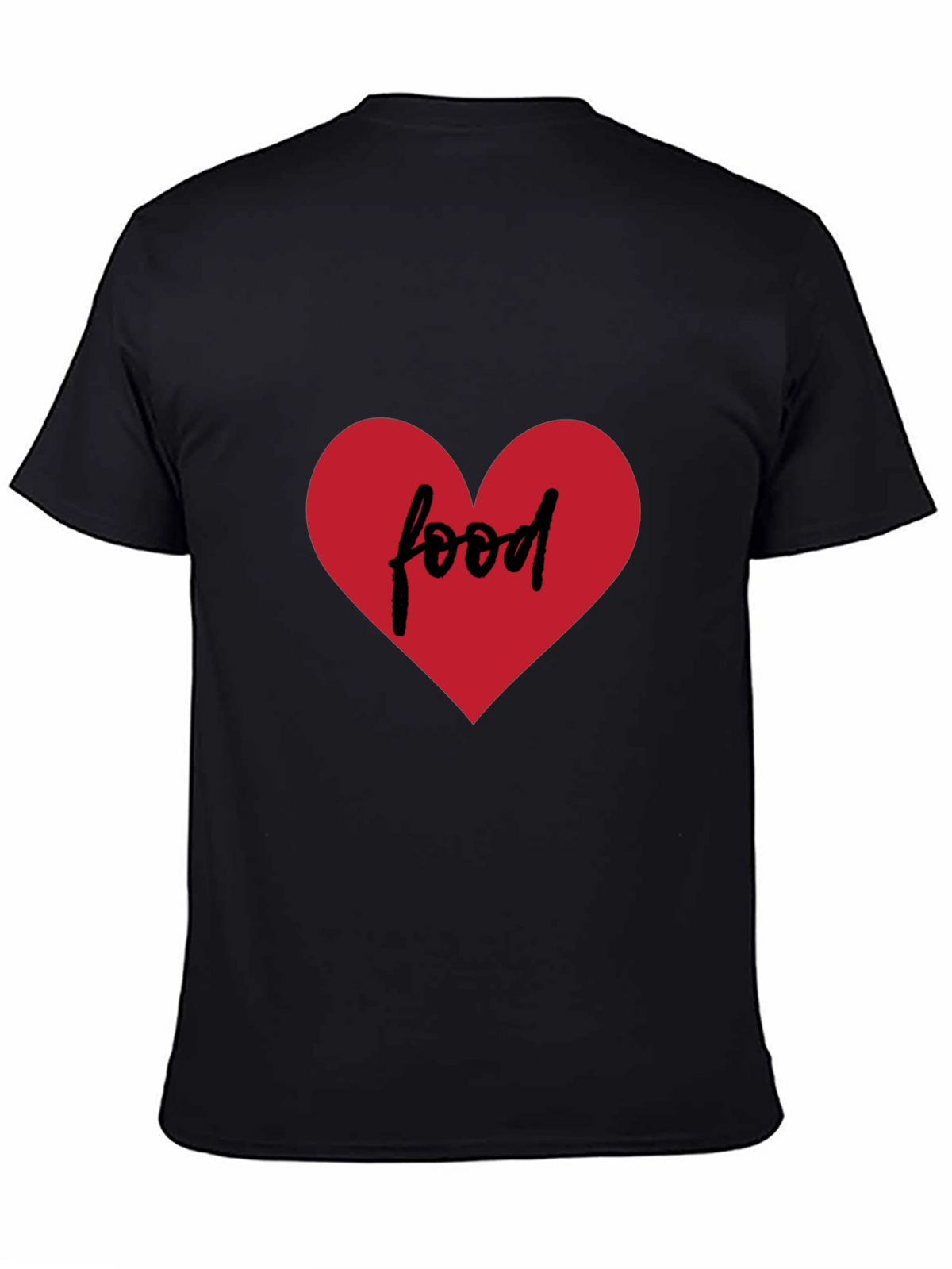 Food Lovers Tee - Heart Graphic Black T-Shirt