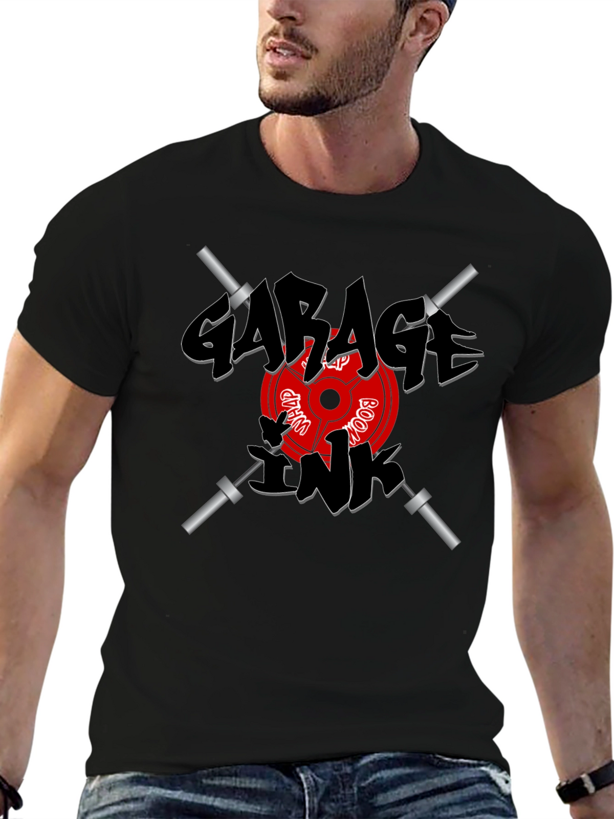 Garage Ink Workout T-Shirt - Black Weightlifting Tee