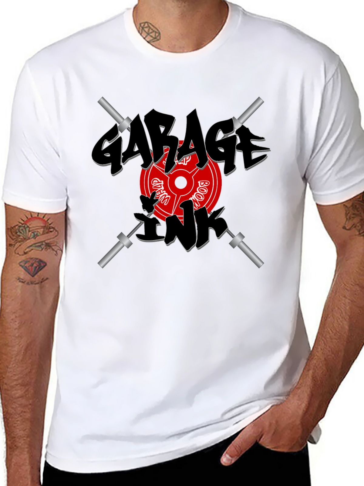 Garage Ink Workout T-Shirt - Black Weightlifting Tee