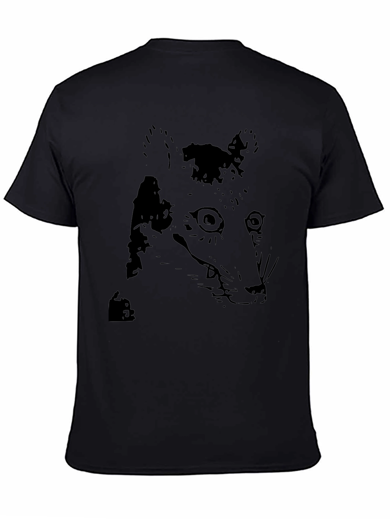 Unique Black Graphic Tee - Abstract Animal Print