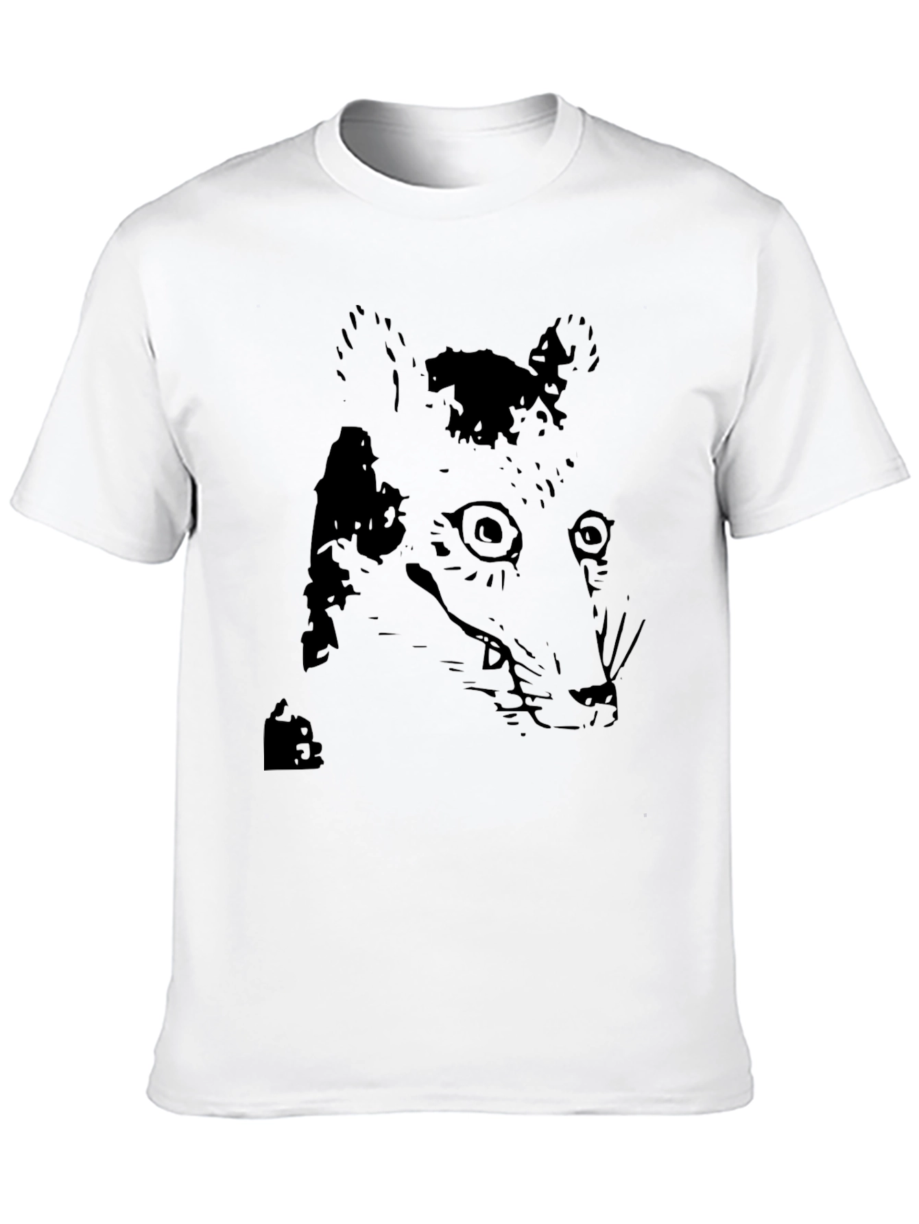 Unique Black Graphic Tee - Abstract Animal Print