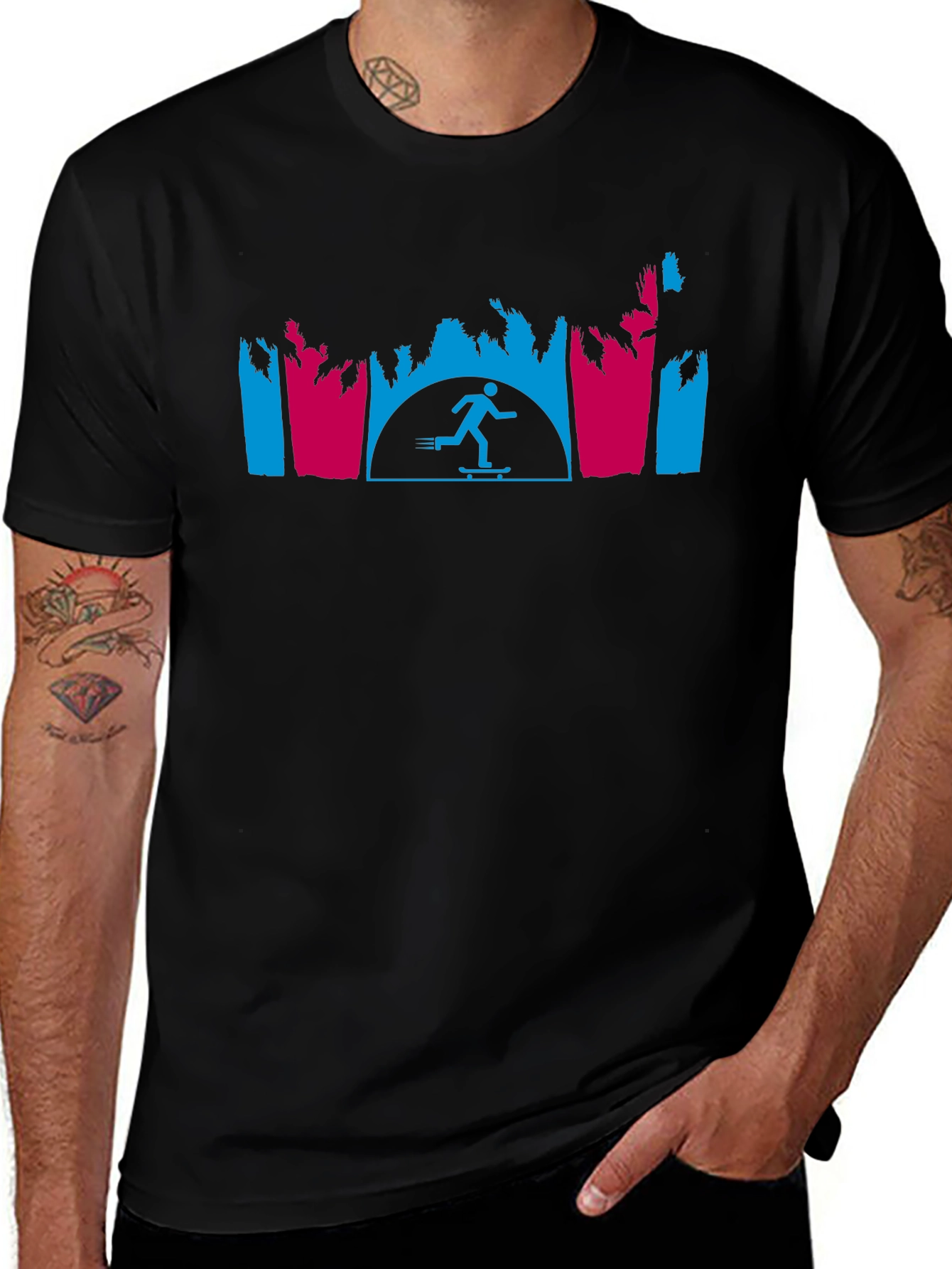 Skate Sunset Graphic Tee - Retro Style