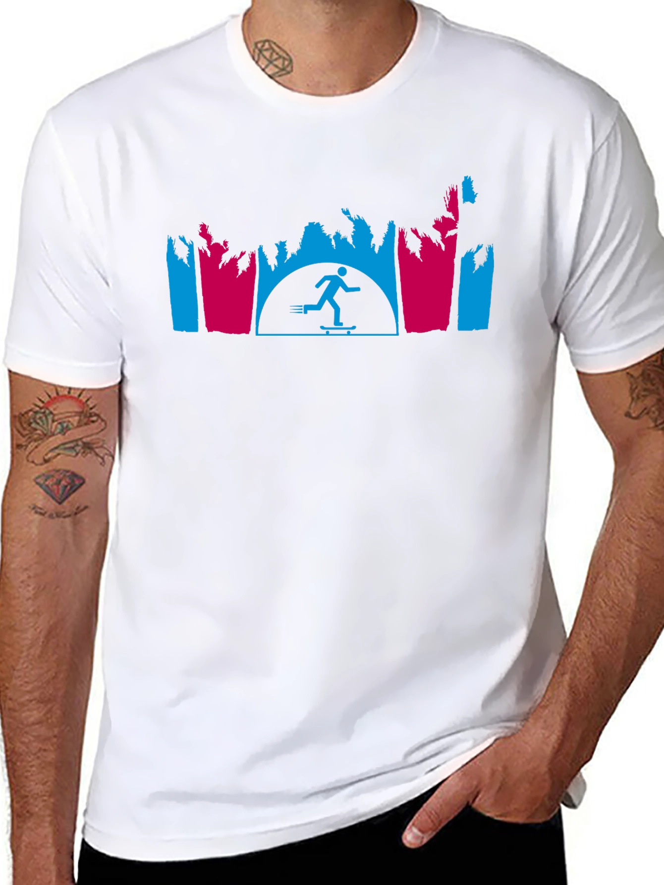 Skate Sunset Graphic Tee - Retro Style
