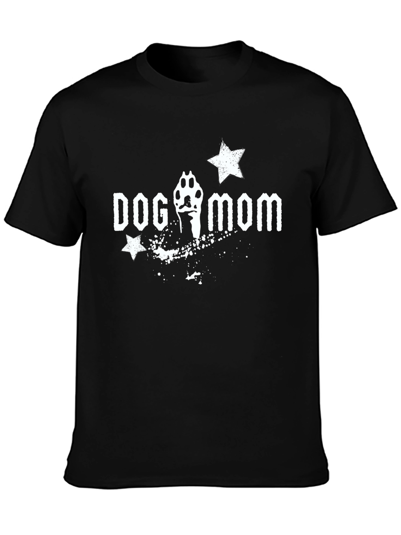 Dog Mom T-Shirt - Paw Print Star Design