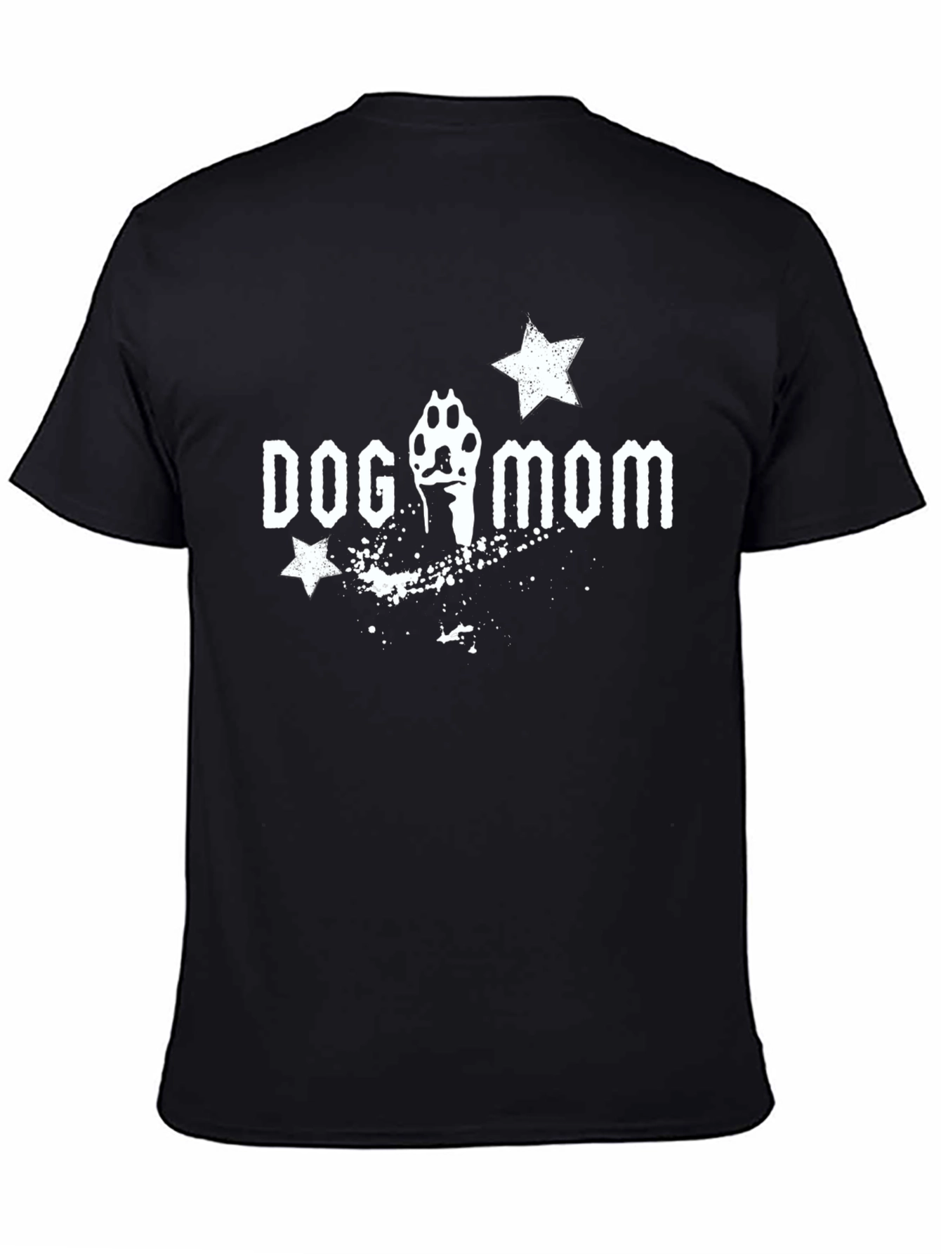 Dog Mom T-Shirt - Paw Print Star Design