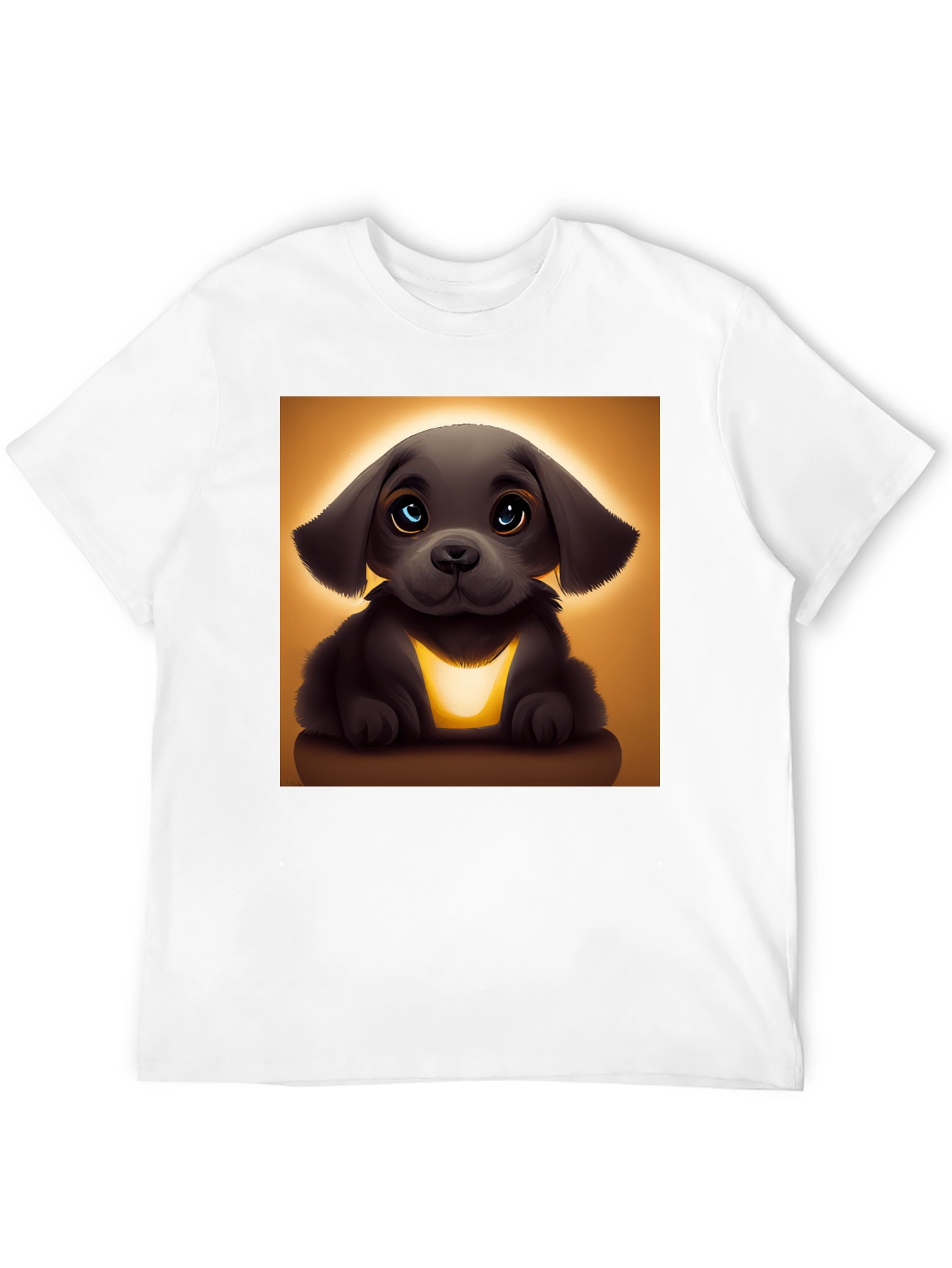 Cute Cartoon Puppy T-Shirt - Black
