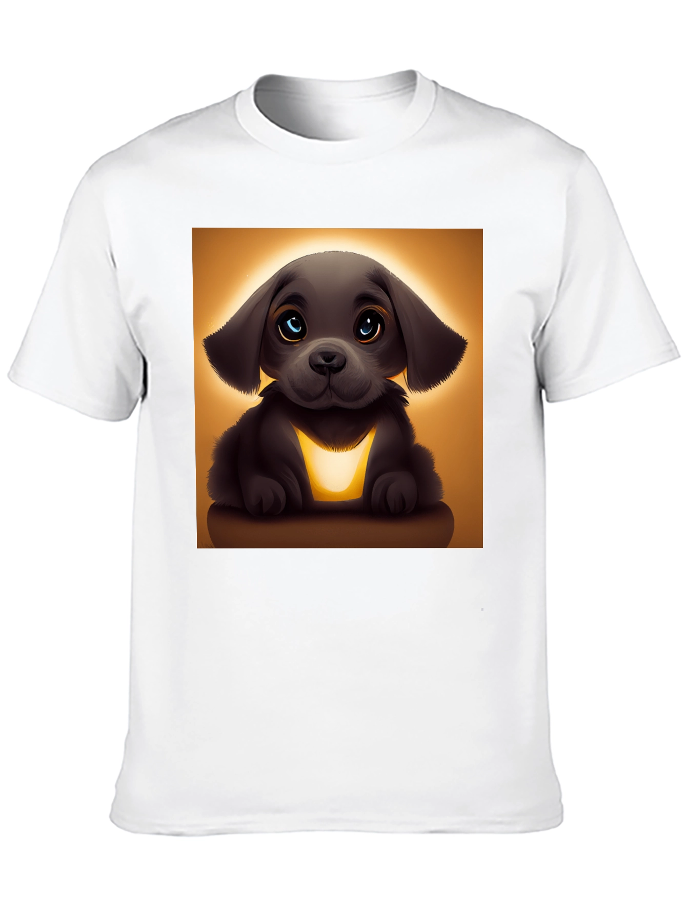 Cute Cartoon Puppy T-Shirt - Black
