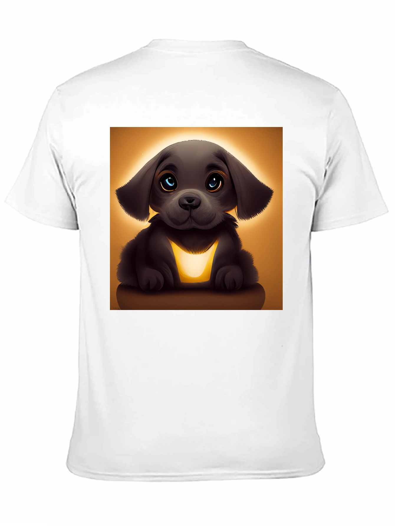 Cute Cartoon Puppy T-Shirt - Black