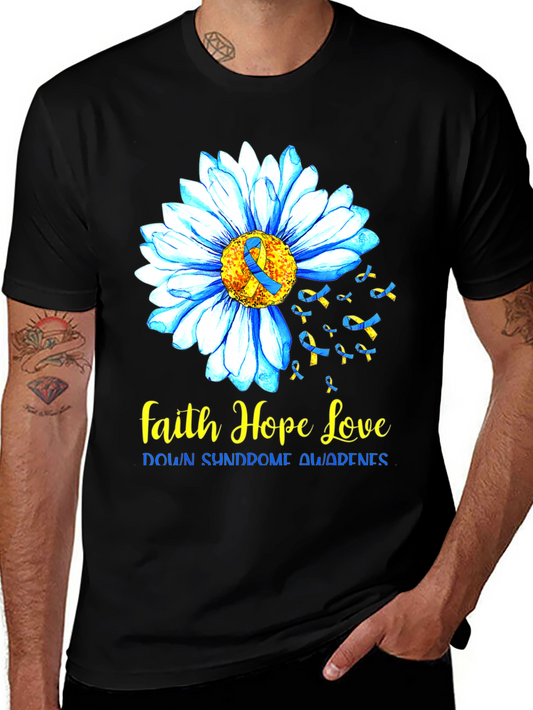 Faith Hope Love Down Syndrome Awareness T-Shirt