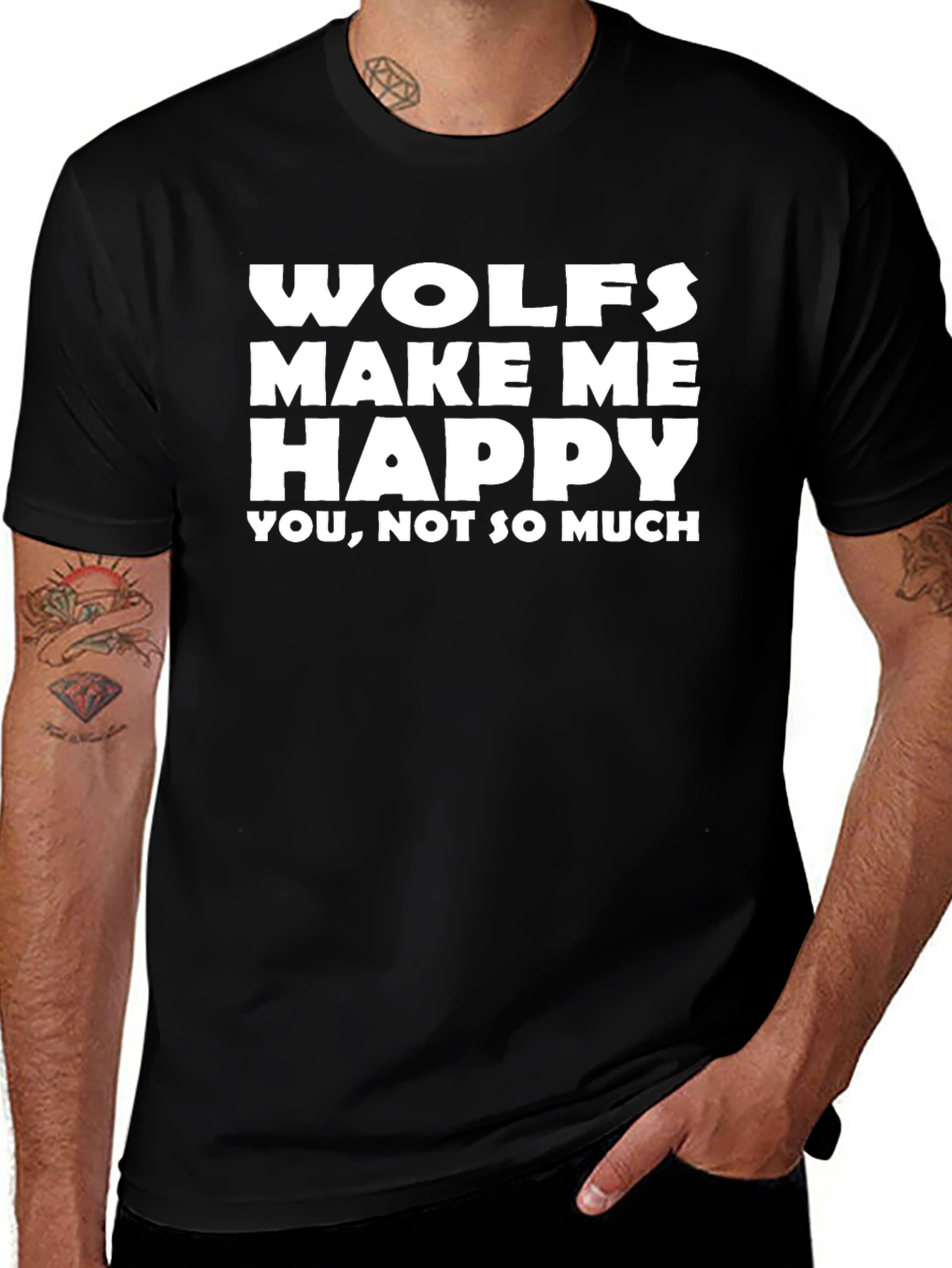 Wolves Make Me Happy T-Shirt - Funny Graphic Tee