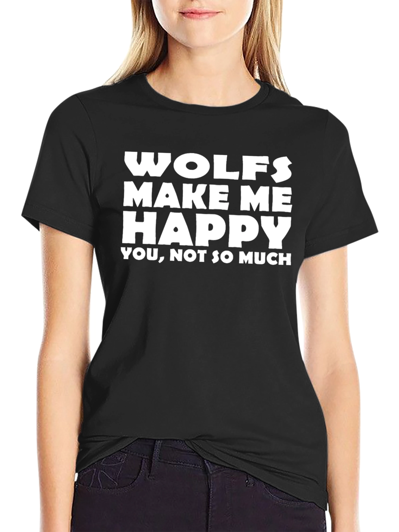 Wolves Make Me Happy T-Shirt - Funny Graphic Tee