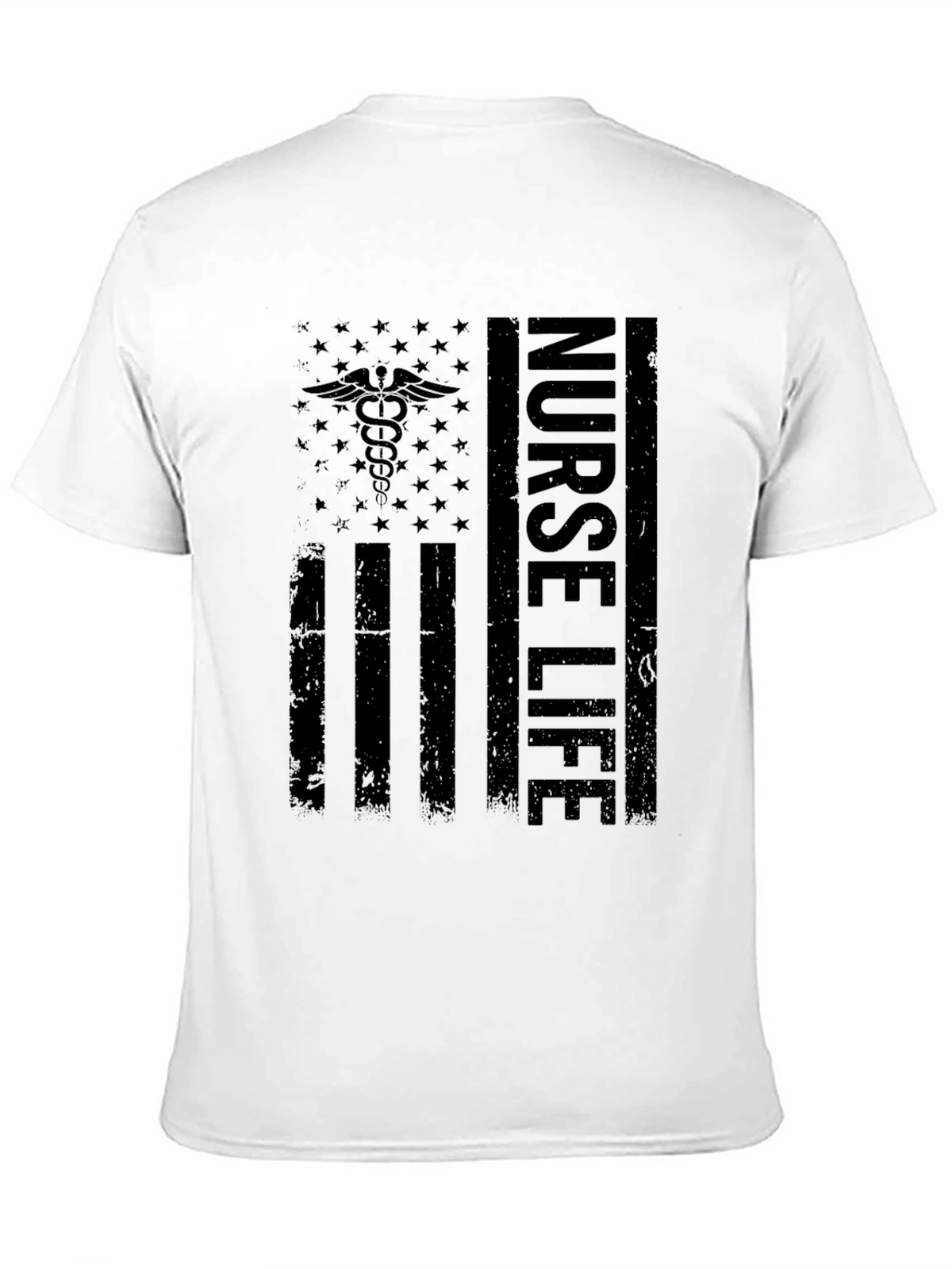 Nurse Life Flag T-Shirt - Black