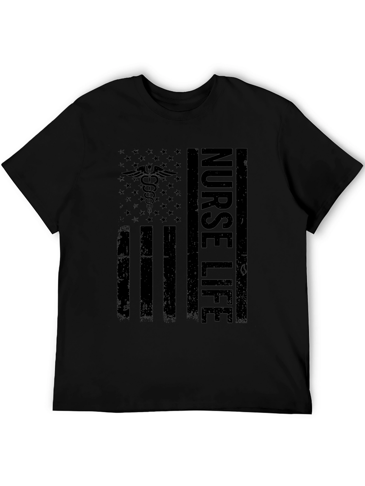 Nurse Life Flag T-Shirt - Black