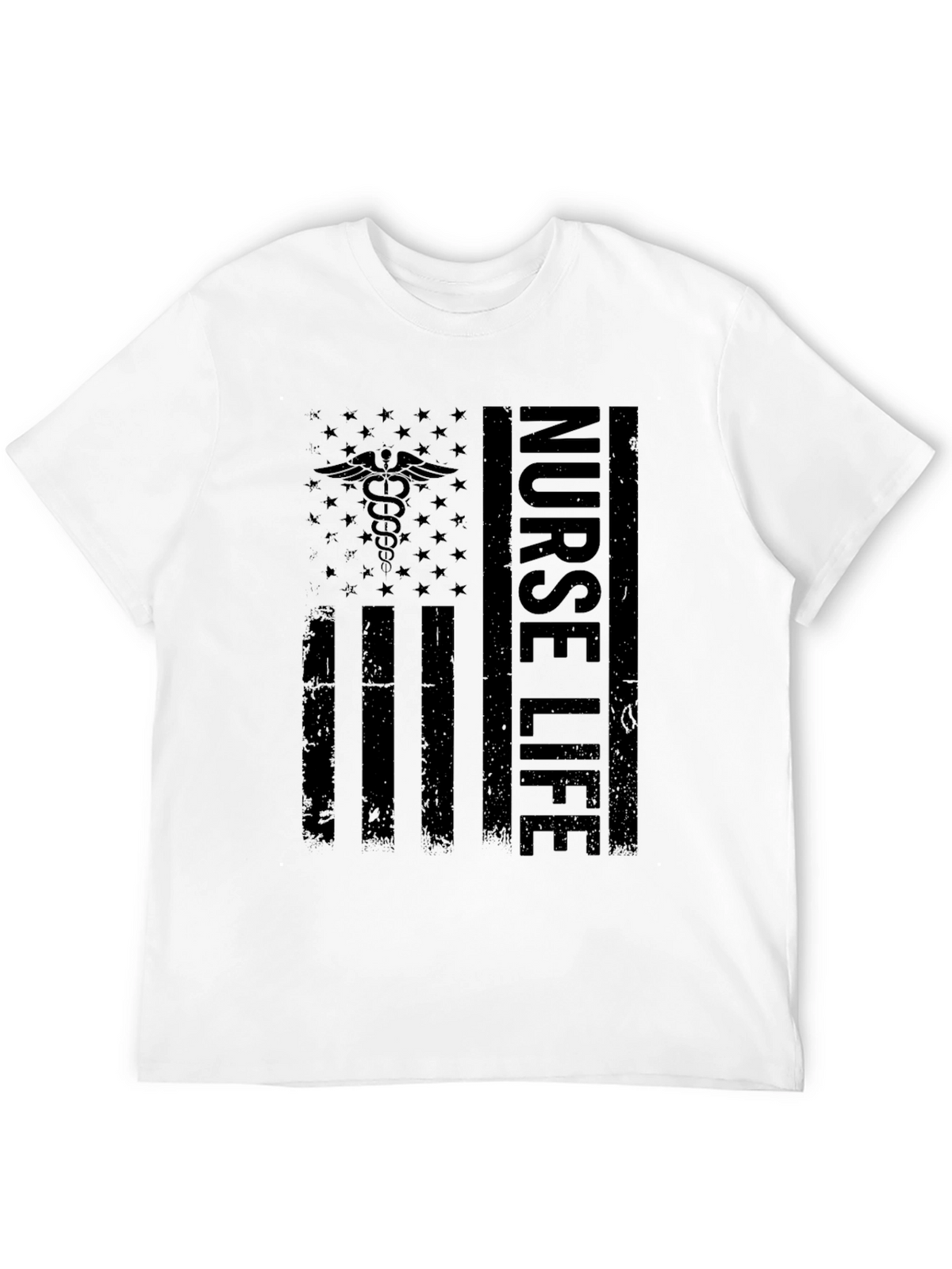 Nurse Life Flag T-Shirt - Black