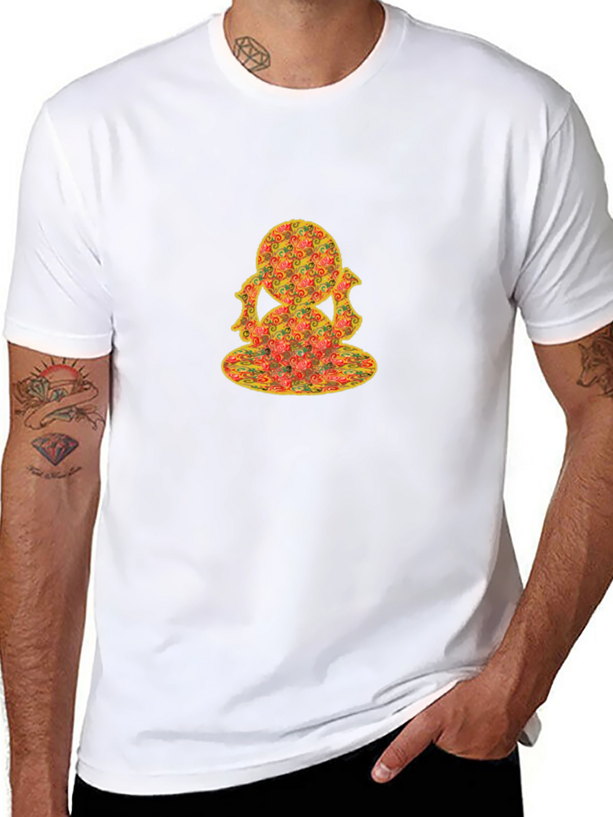 Unique Pattern Black T-Shirt