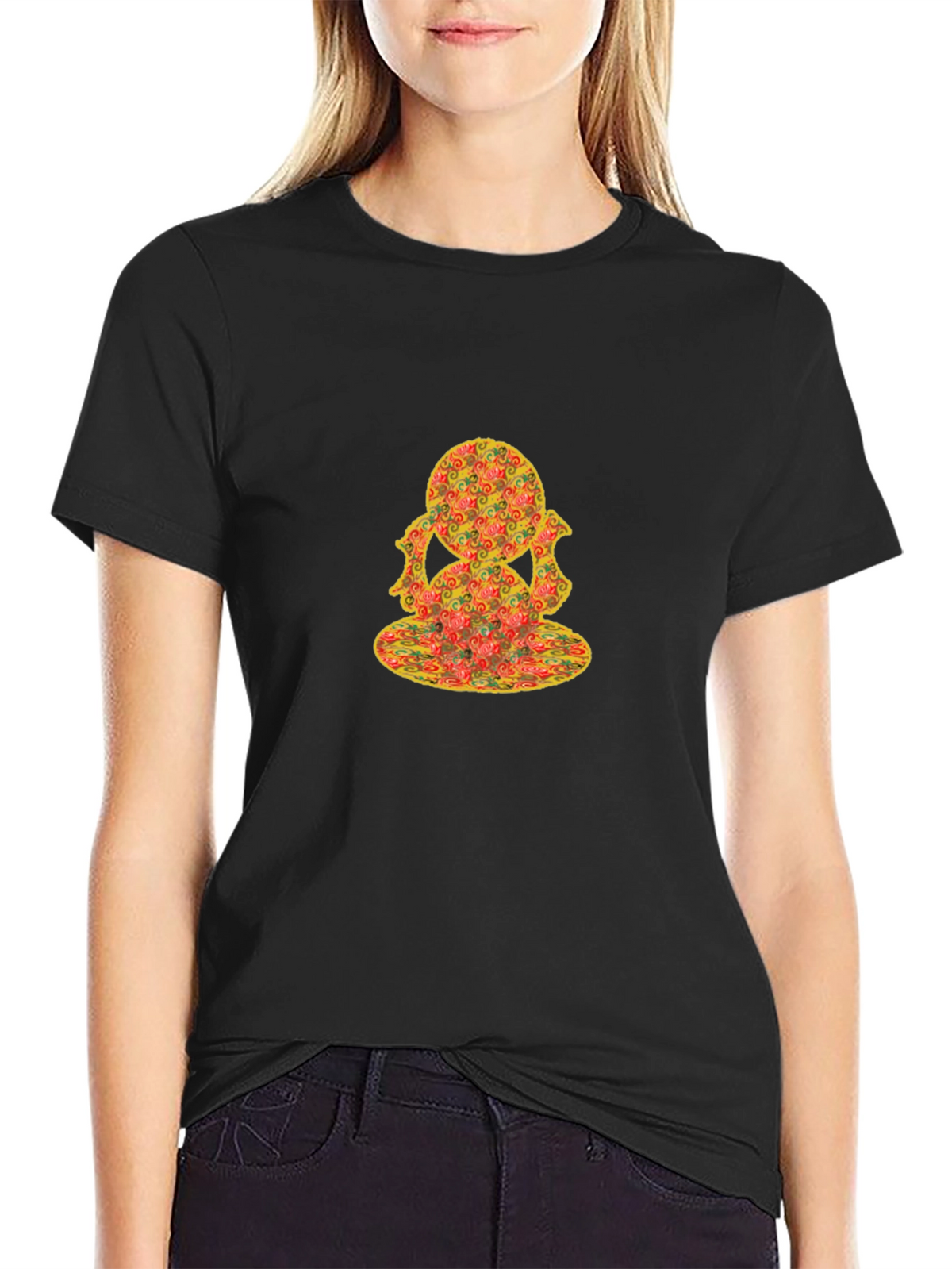 Unique Pattern Black T-Shirt