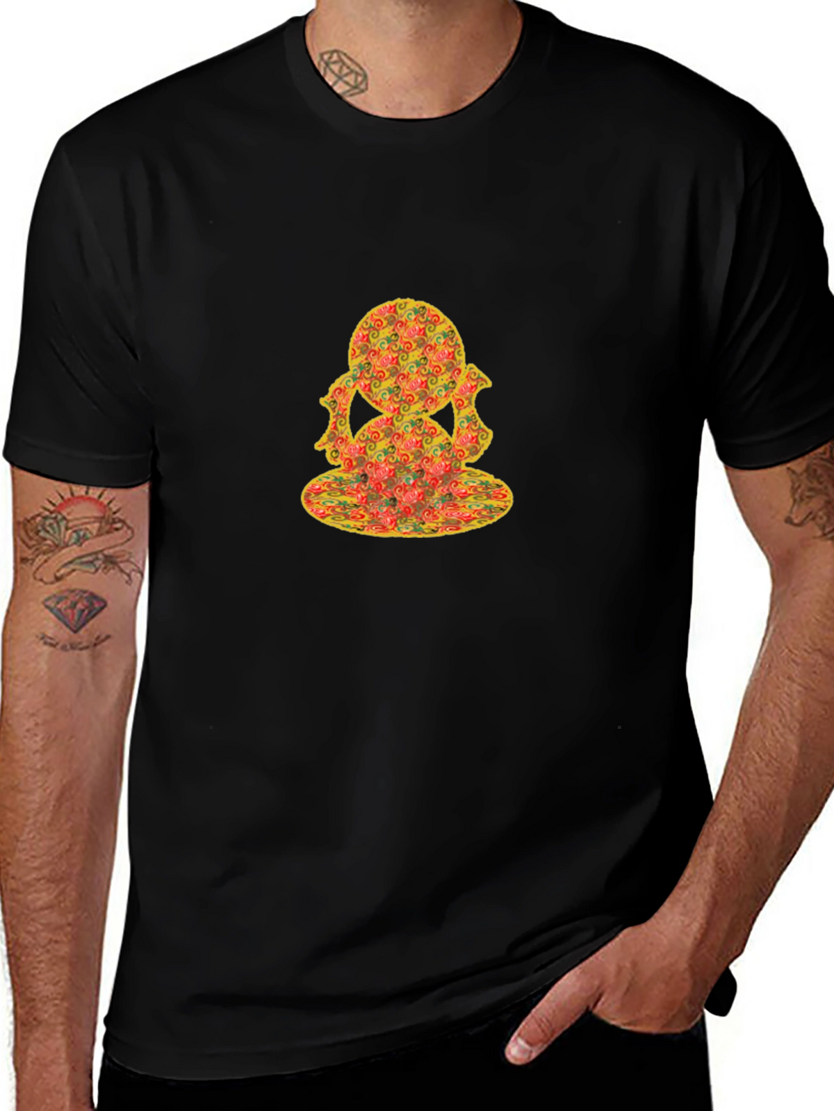 Unique Pattern Black T-Shirt
