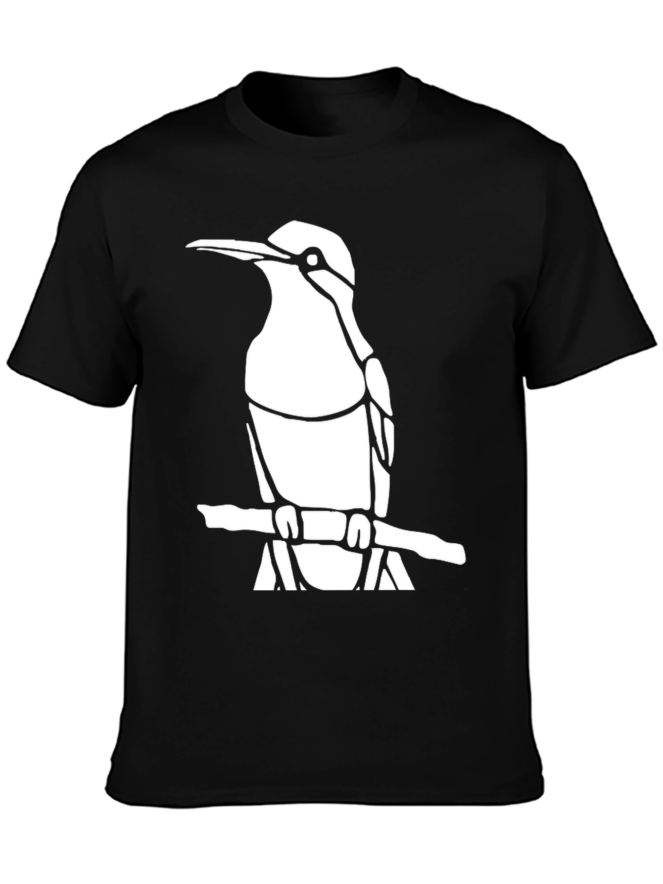 Cool Bird Graphic Tee - Black Cotton Shirt