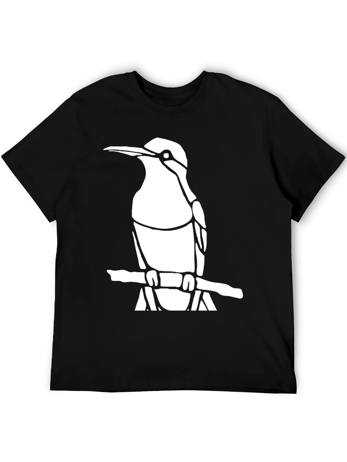 Cool Bird Graphic Tee - Black Cotton Shirt