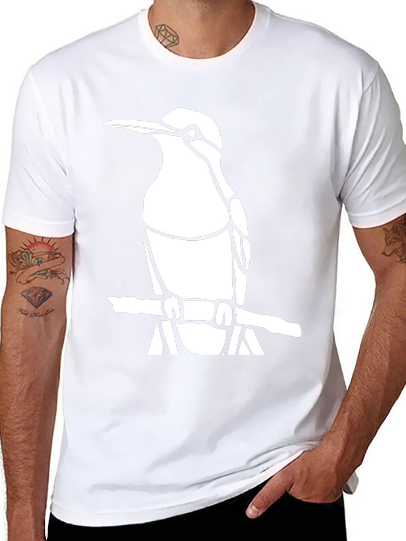 Cool Bird Graphic Tee - Black Cotton Shirt