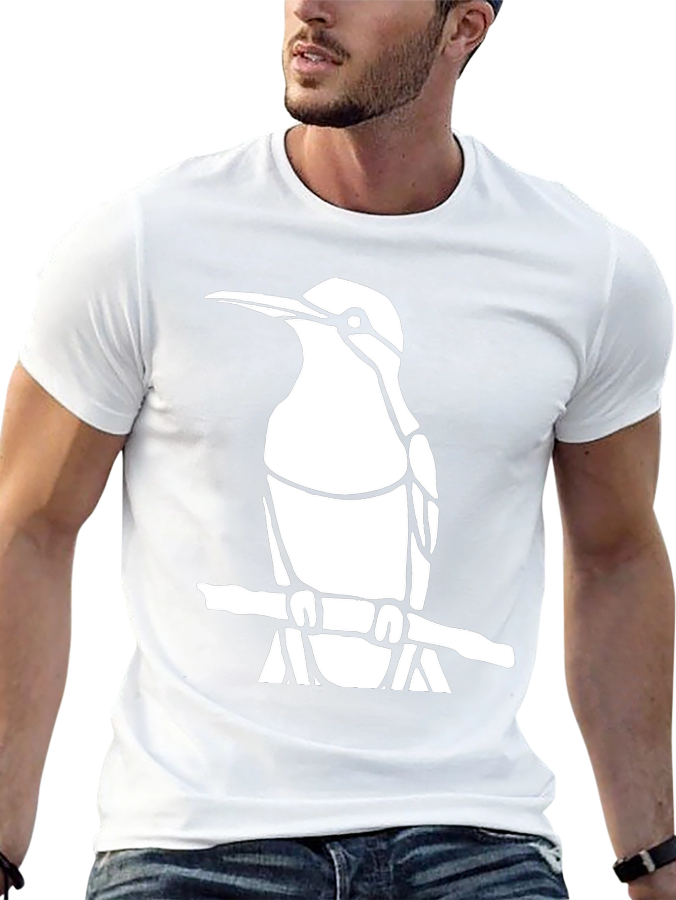 Cool Bird Graphic Tee - Black Cotton Shirt