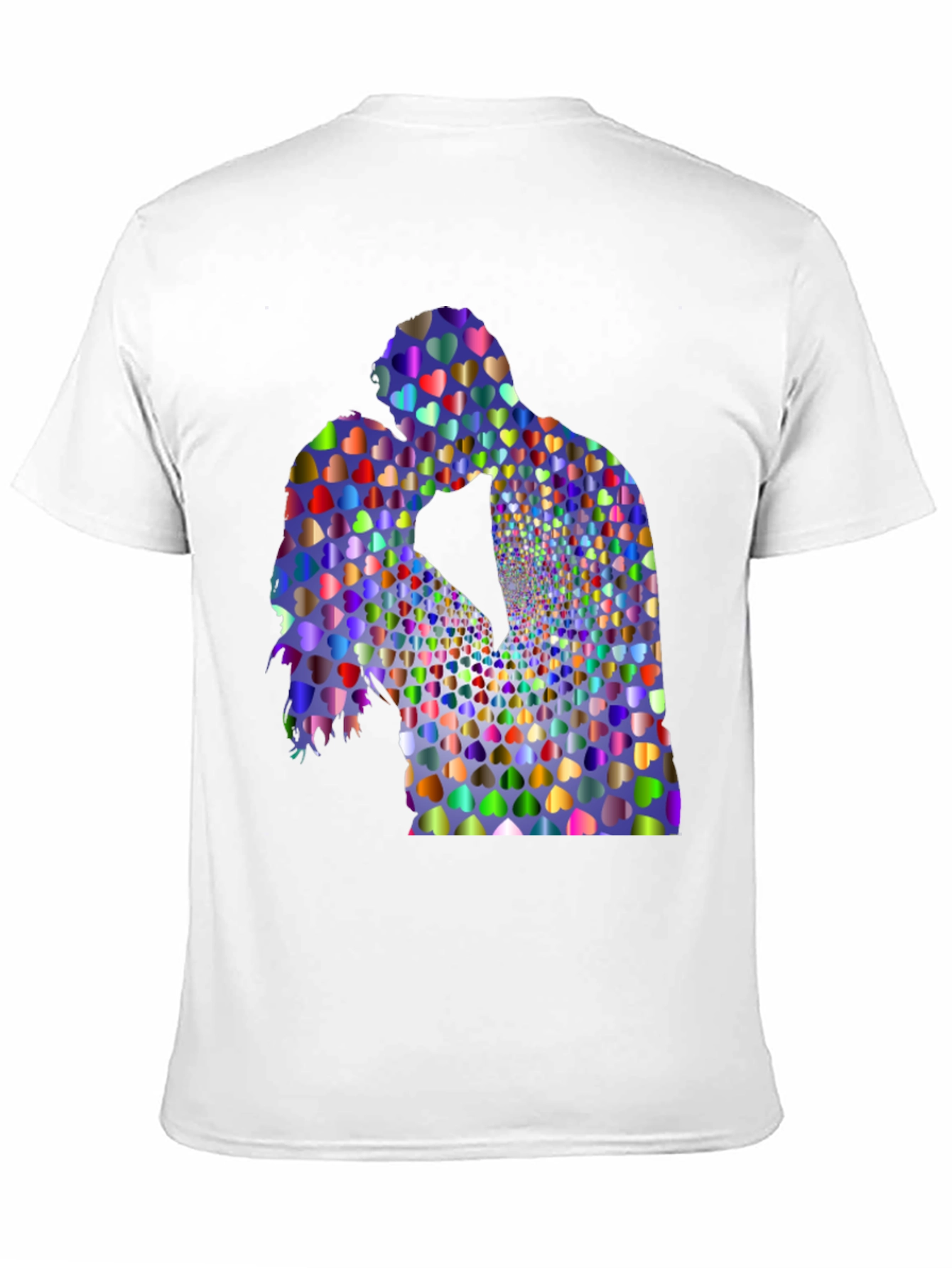 Heart Kissing Couple Graphic Black Tee
