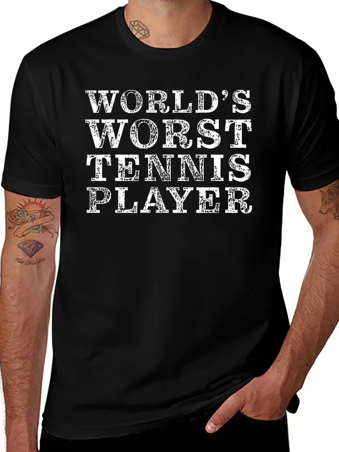 Worlds Worst Tennis Player Black T-Shirt