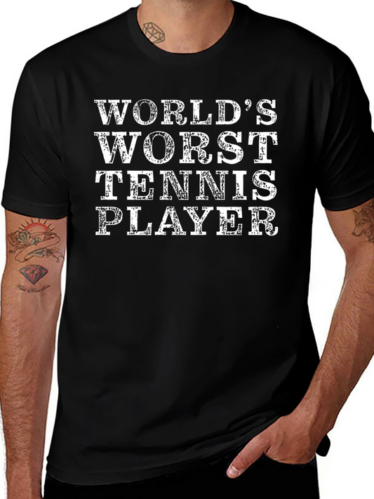 Worlds Worst Tennis Player Black T-Shirt