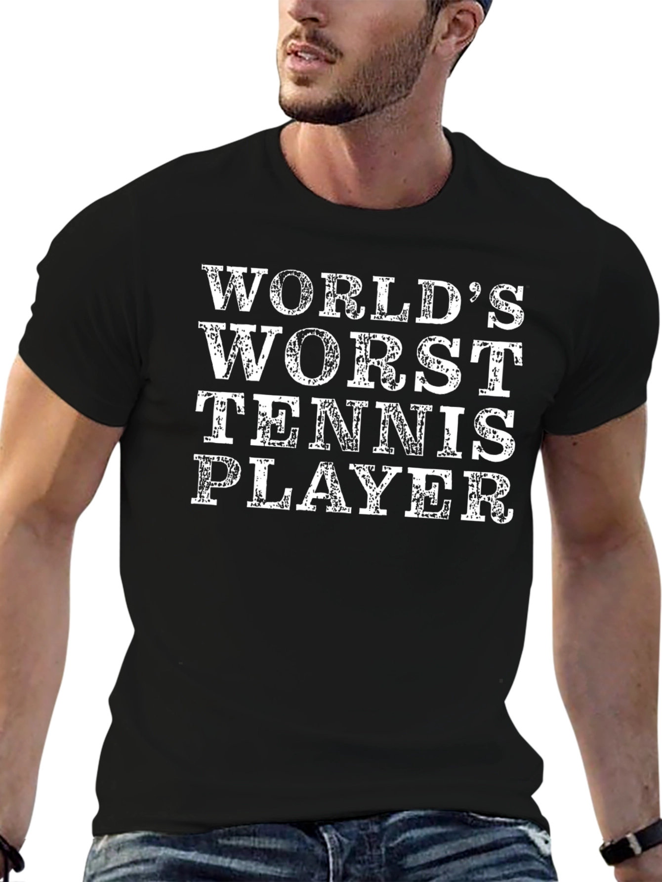 Worlds Worst Tennis Player Black T-Shirt