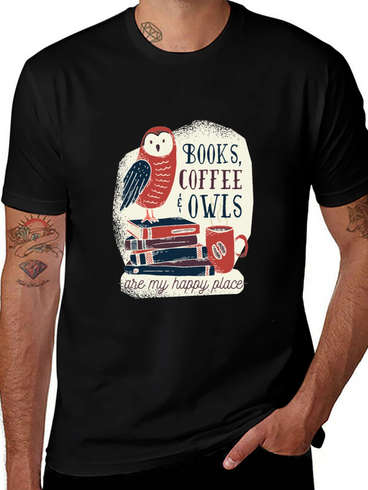 Books Coffee Owls T-Shirt - Reading Lover