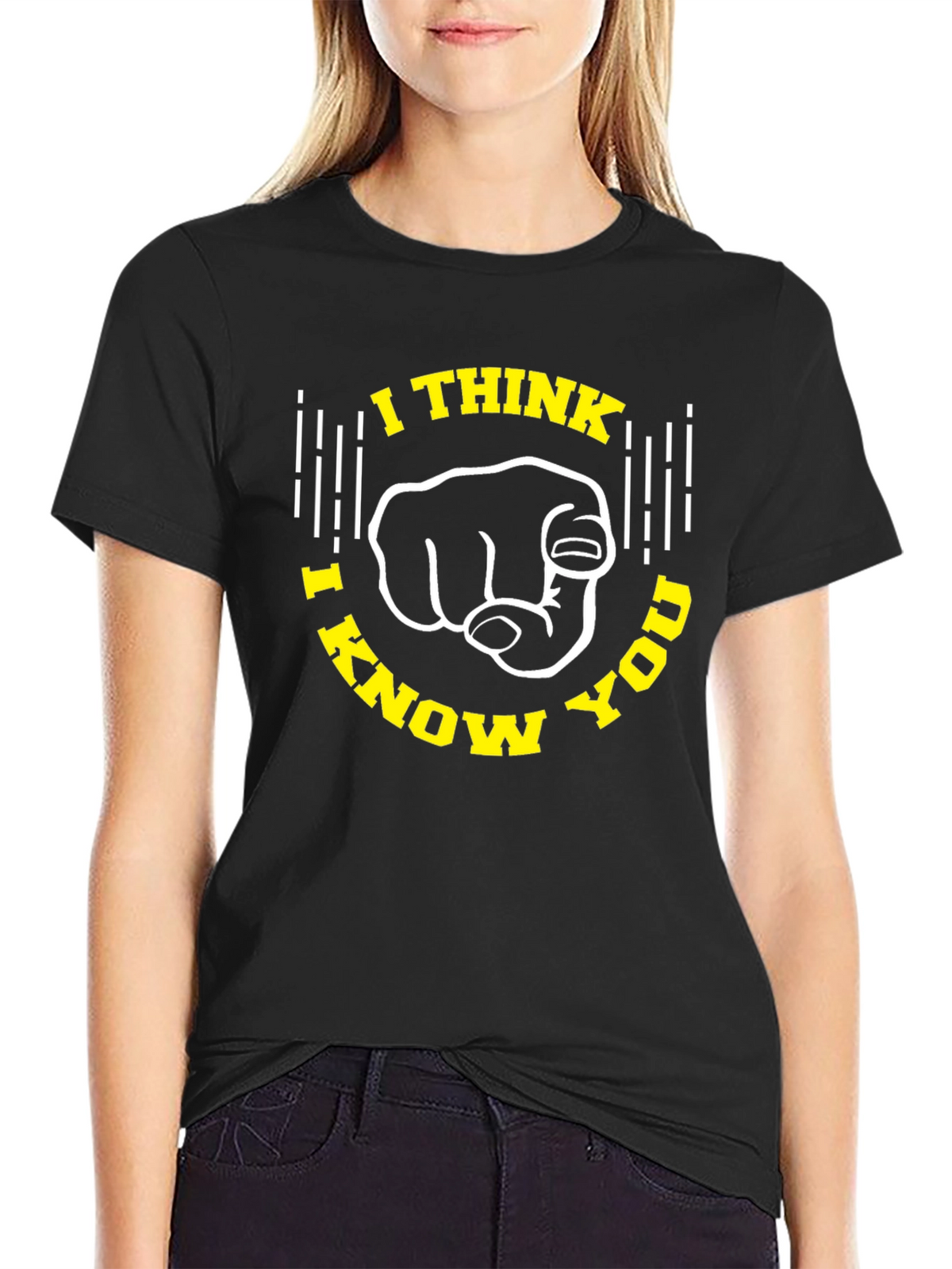 I Think I Know You Black Graphic Tee