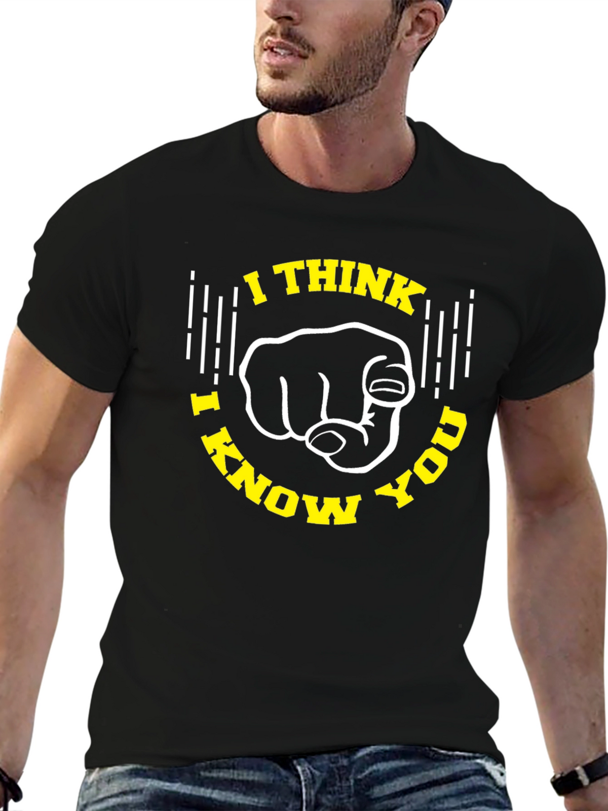 I Think I Know You Black Graphic Tee