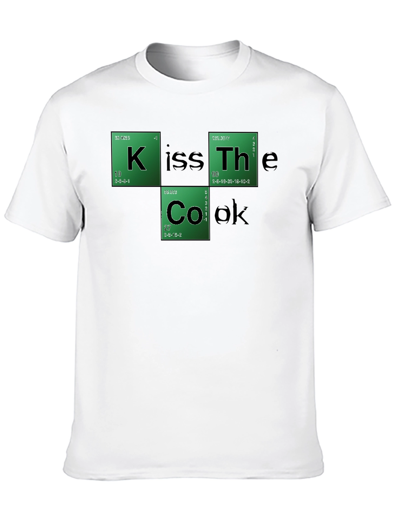 Kiss The Cook Periodic Table Style Black T-Shirt