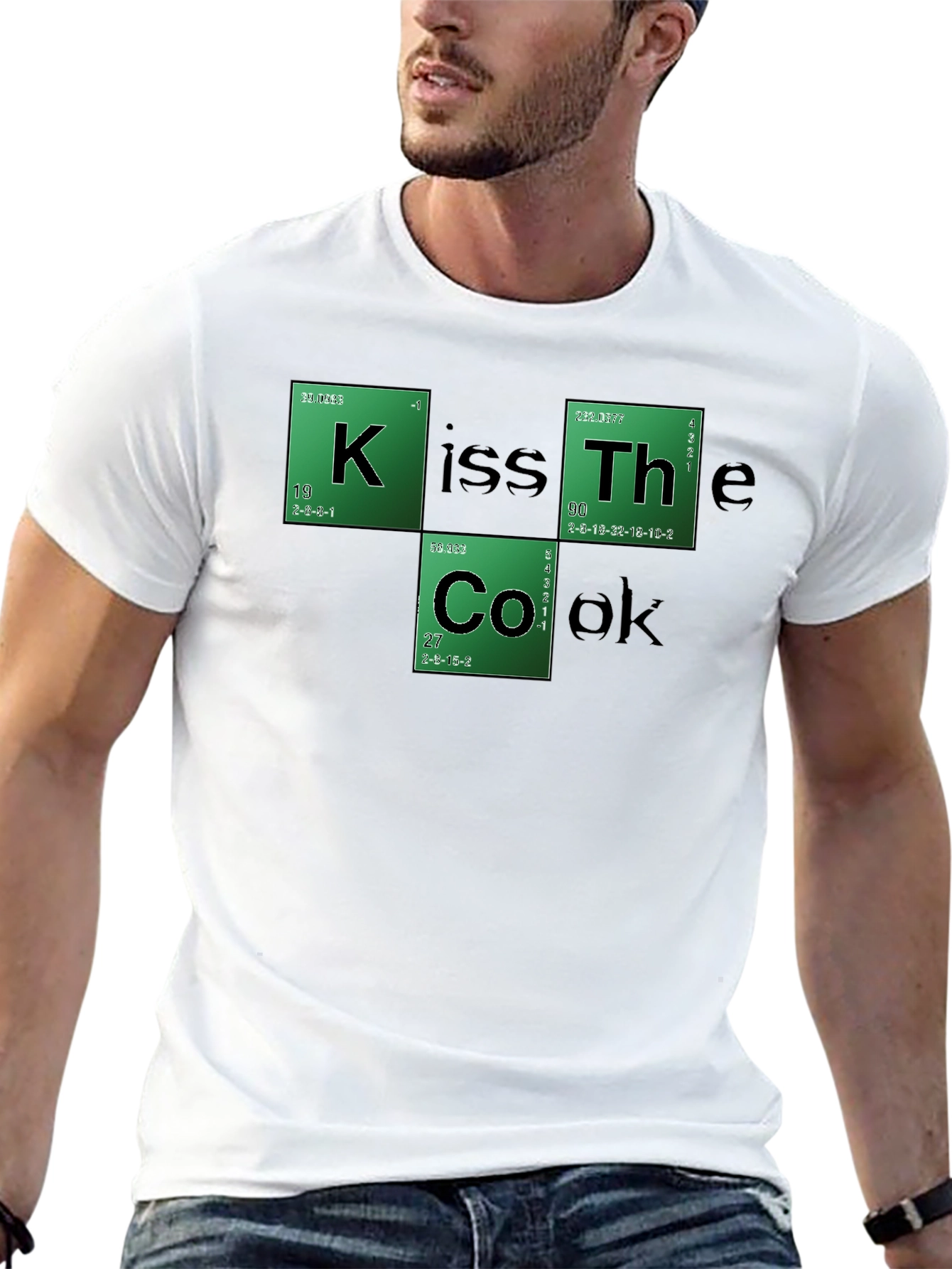 Kiss The Cook Periodic Table Style Black T-Shirt