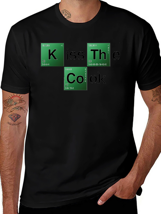 Kiss The Cook Periodic Table Style Black T-Shirt