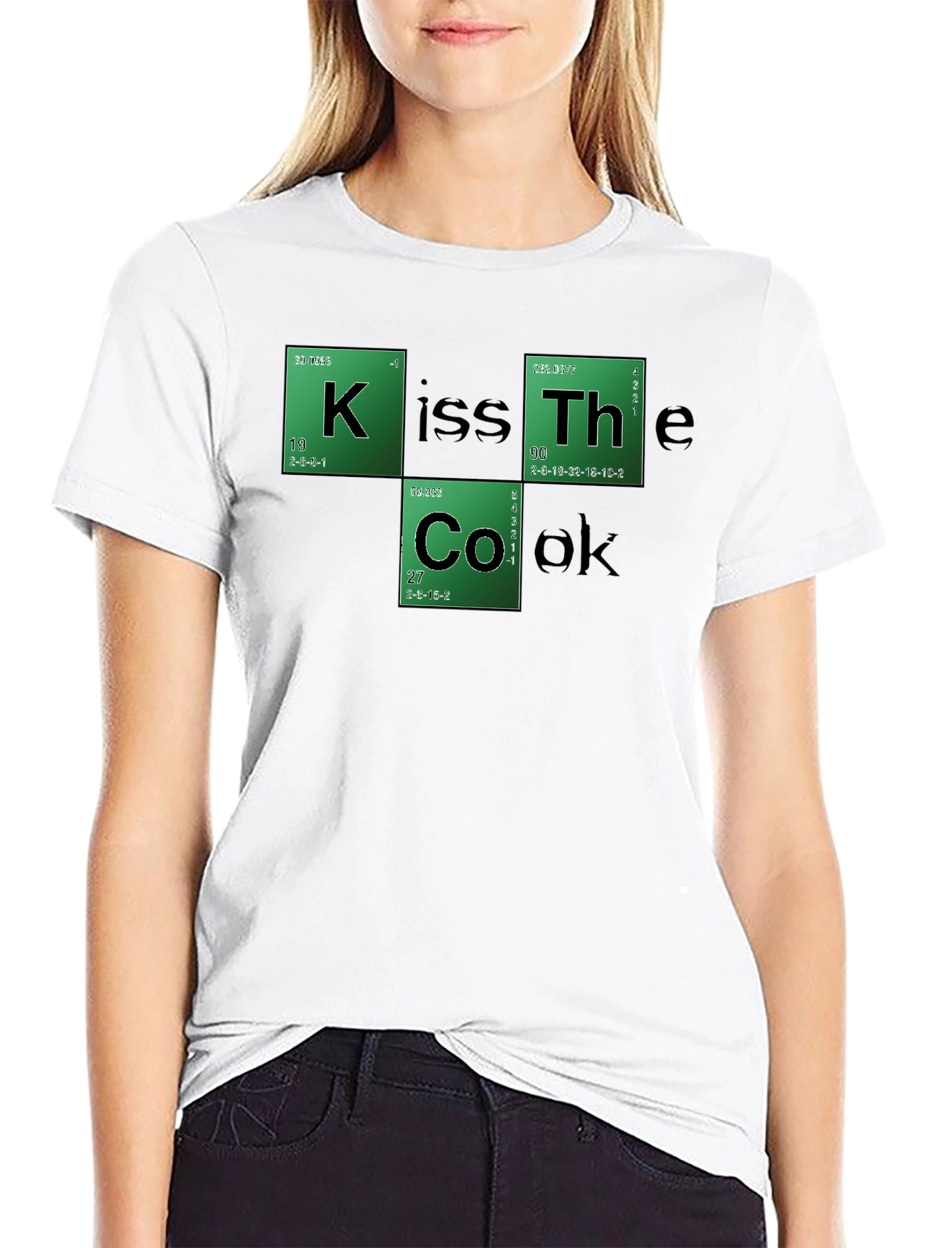 Kiss The Cook Periodic Table Style Black T-Shirt