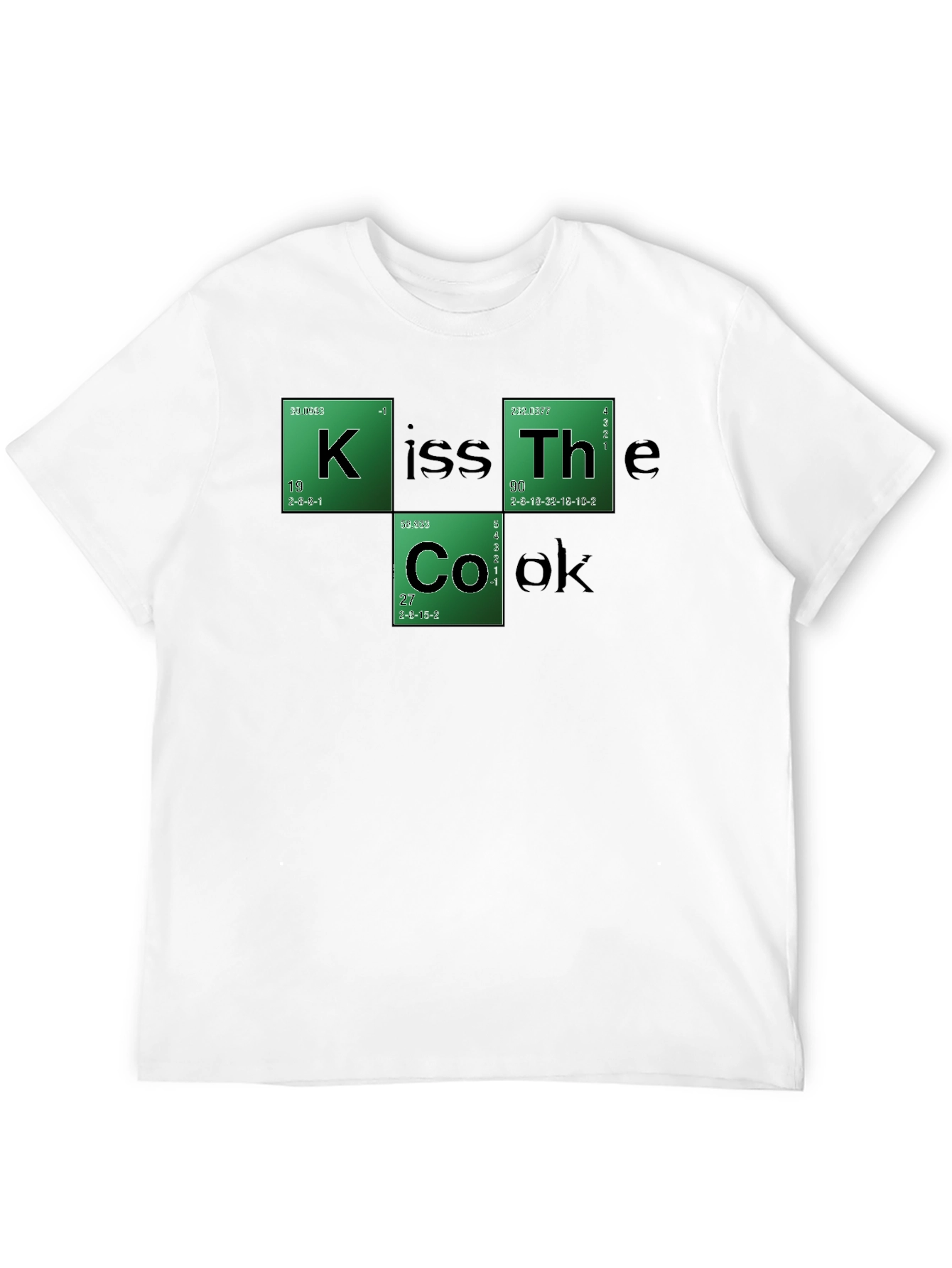 Kiss The Cook Periodic Table Style Black T-Shirt