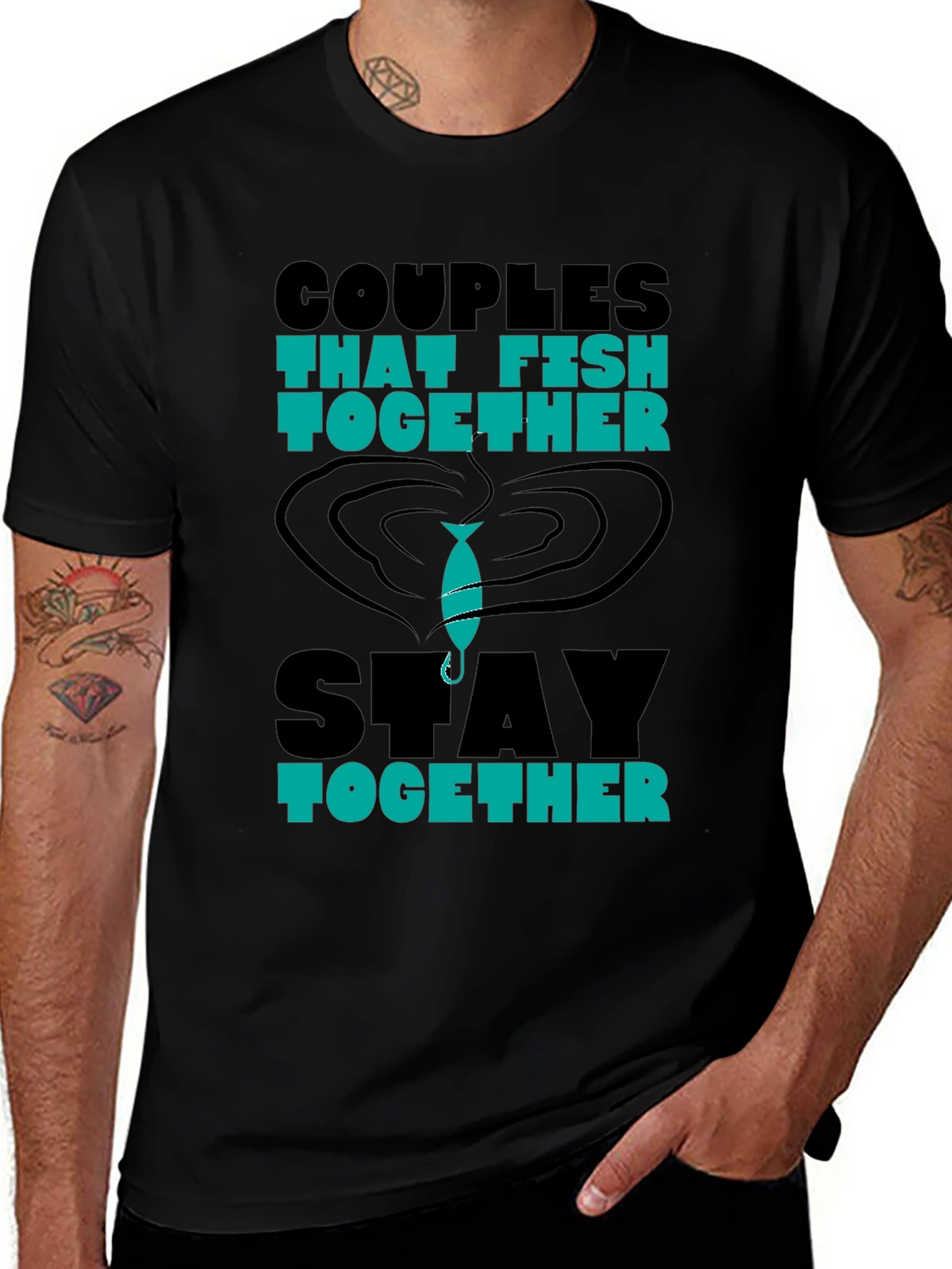 Couples That Fish Together Graphic Tee