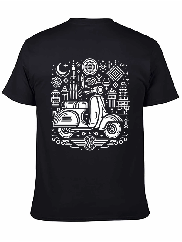 Retro Scooter Graphic Tee - Black