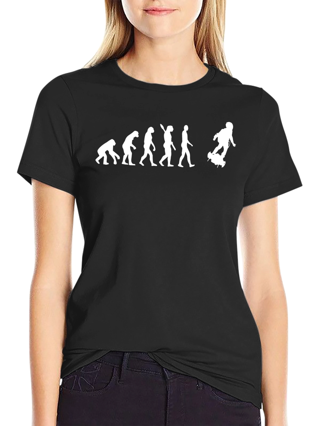 Evolution of Skateboarding T-Shirt - Black Cotton Tee