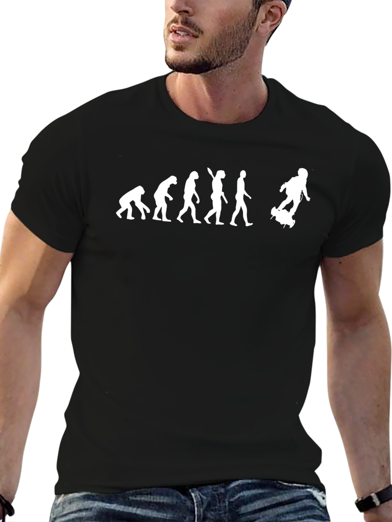 Evolution of Skateboarding T-Shirt - Black Cotton Tee