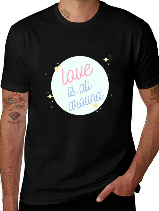 Love is All Around Black Graphic Tee
