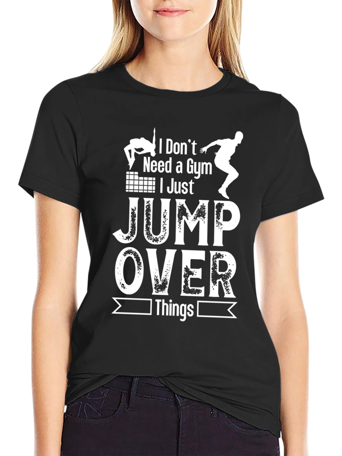 Gym-Free Jumper Black T-Shirt