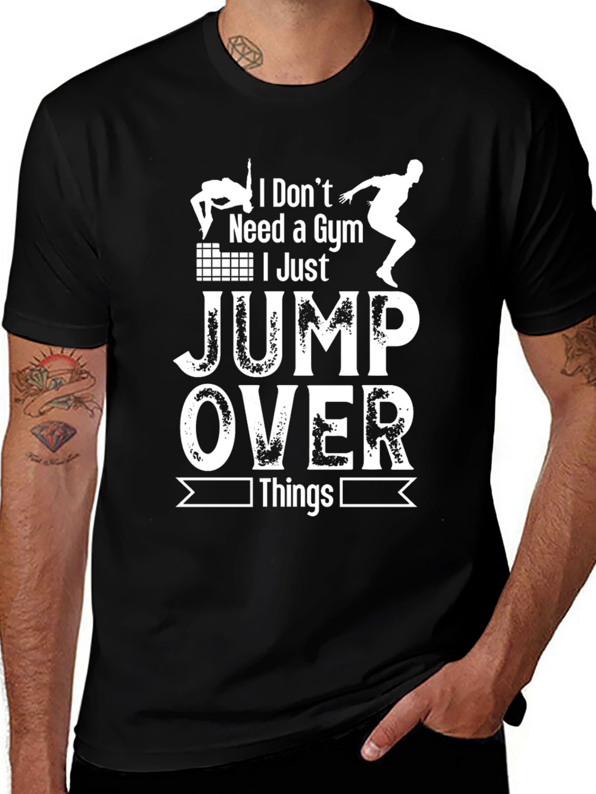 Gym-Free Jumper Black T-Shirt