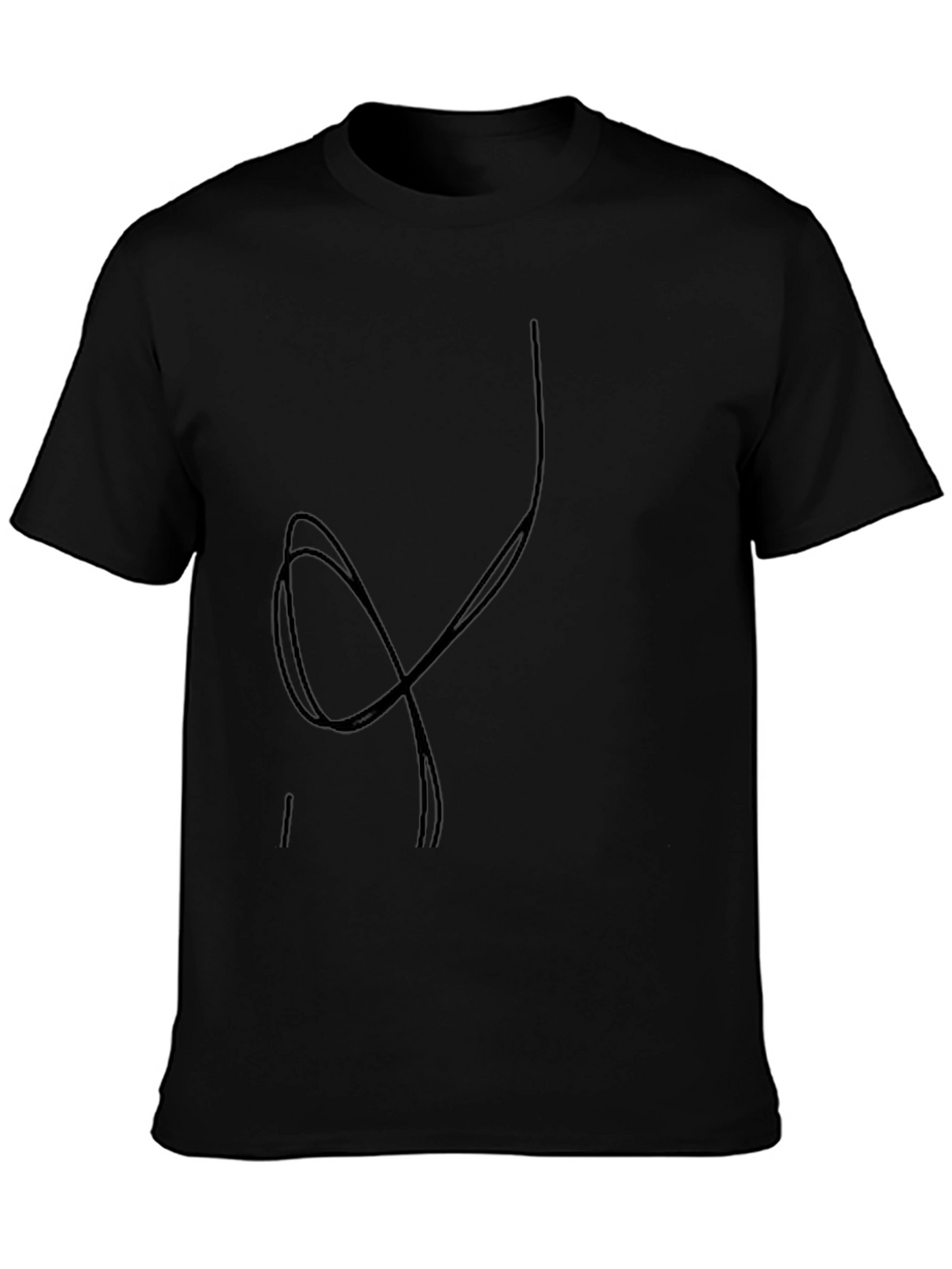 Modern Graphic Tee - Black Crew Neck Cotton Shirt