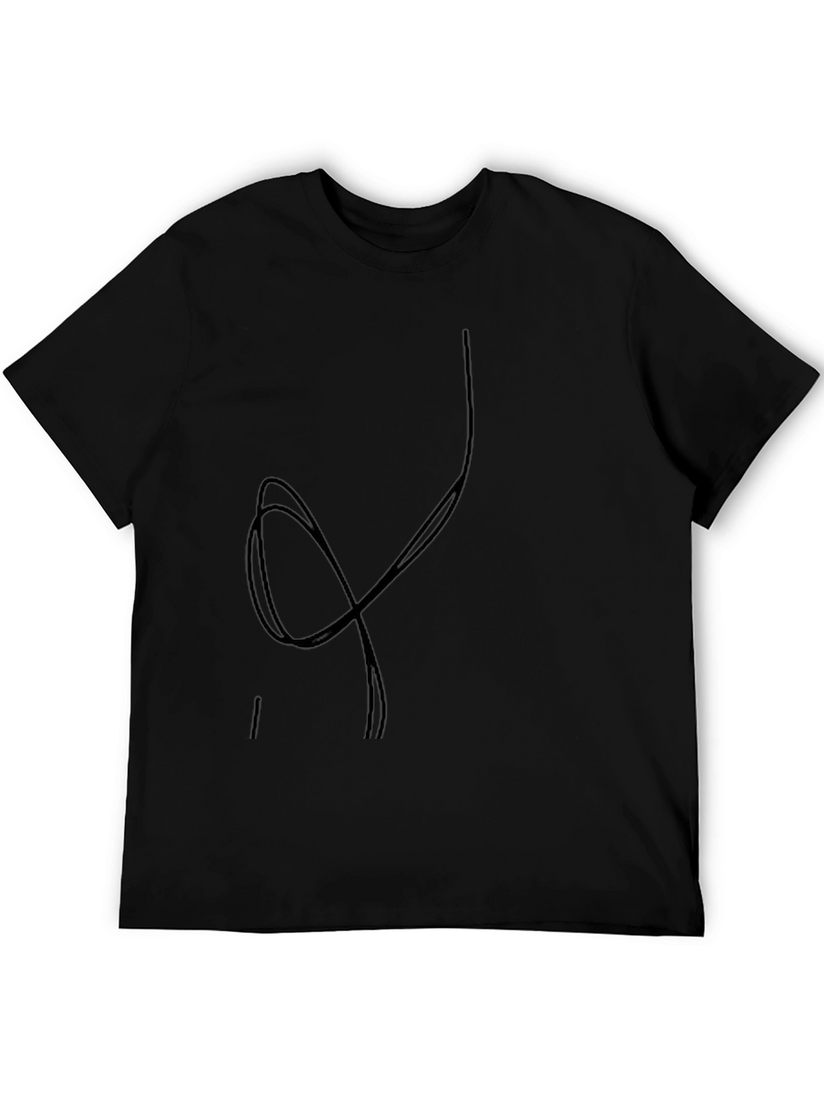 Modern Graphic Tee - Black Crew Neck Cotton Shirt