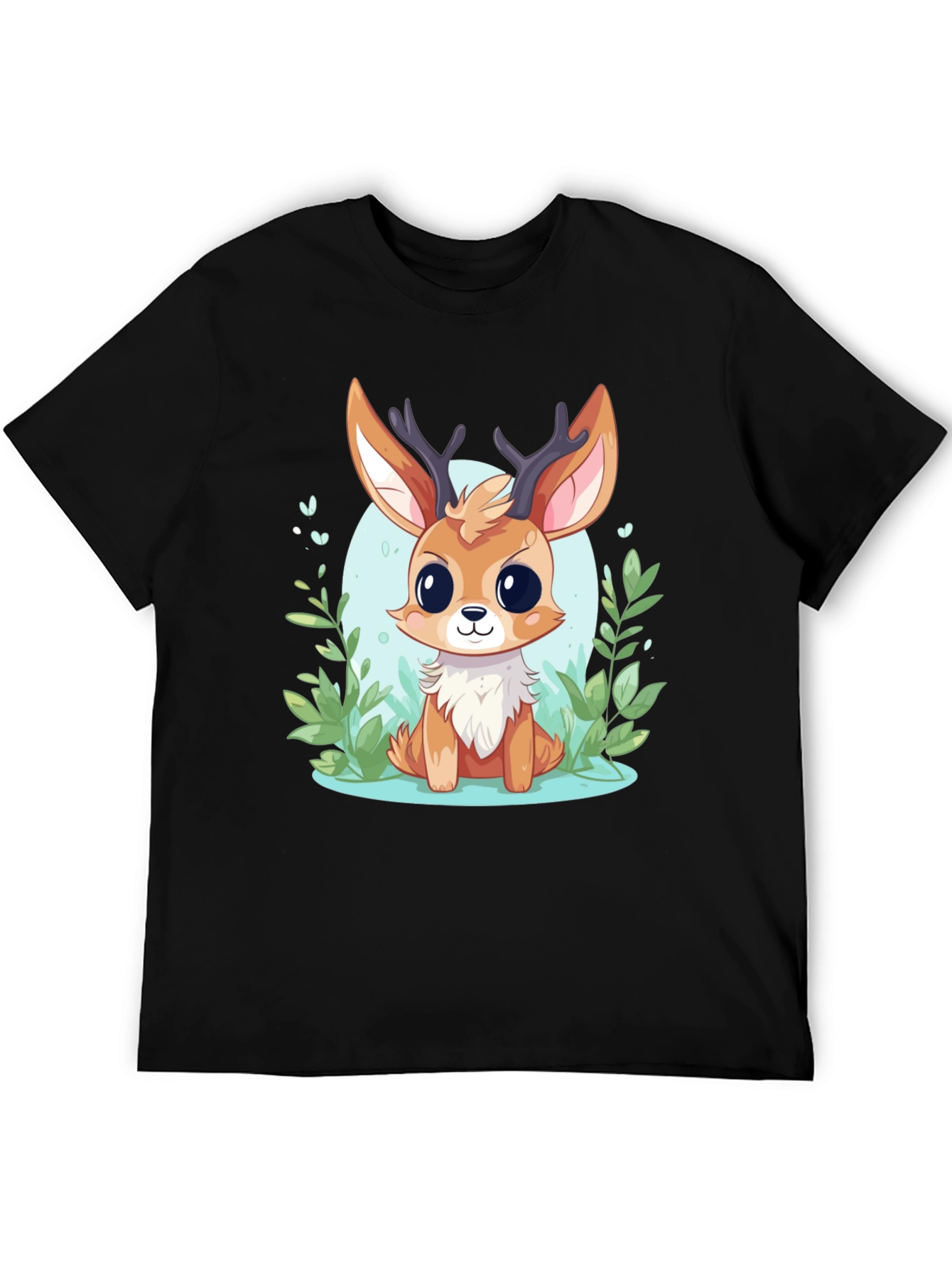 Cute Deer Cartoon Graphic T-Shirt