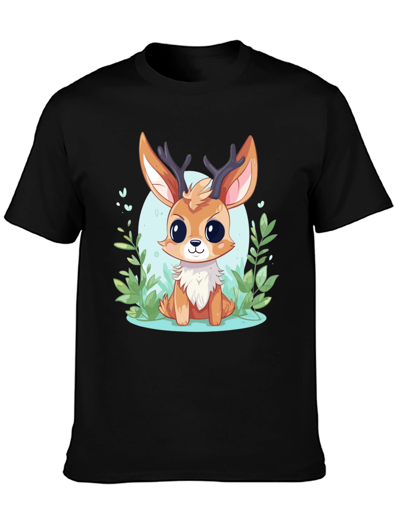 Cute Deer Cartoon Graphic T-Shirt