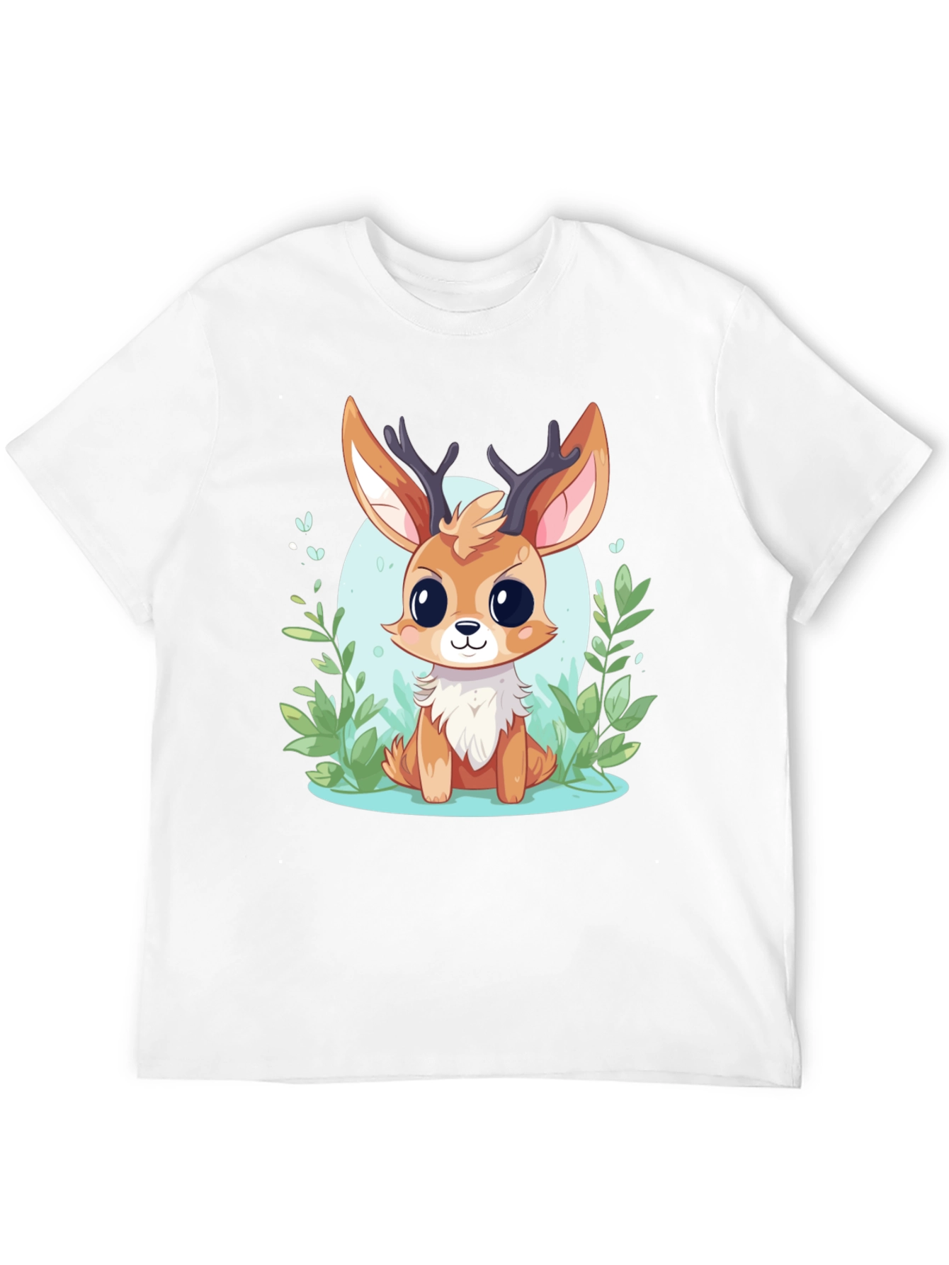 Cute Deer Cartoon Graphic T-Shirt